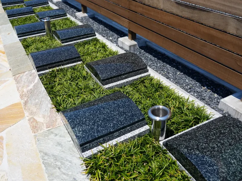 市松グリーン 四角プレート